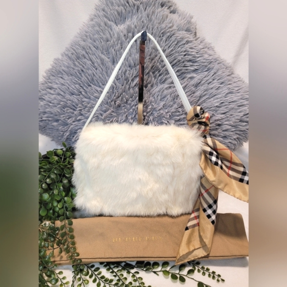 Burberrys Blue Label Rabbit Fur Handbag